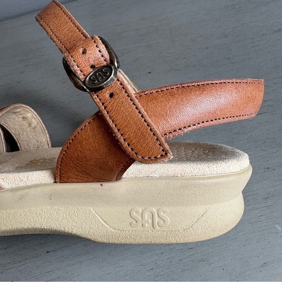 SAS Women Tan Huarache Leather Quarter Strap Sandals Shoe 8.5M Tripad Comfort - Picture 11 of 13